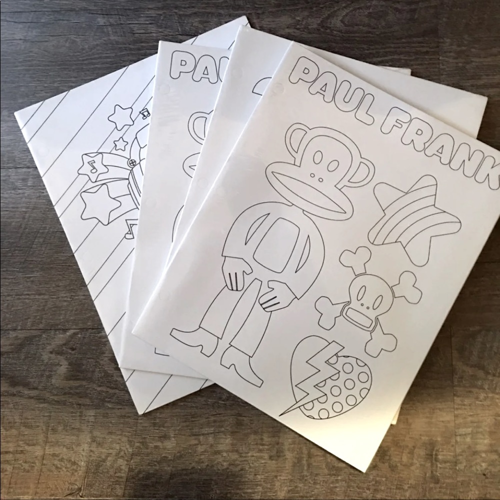 NEW Paul Frank Color Yourself Folders